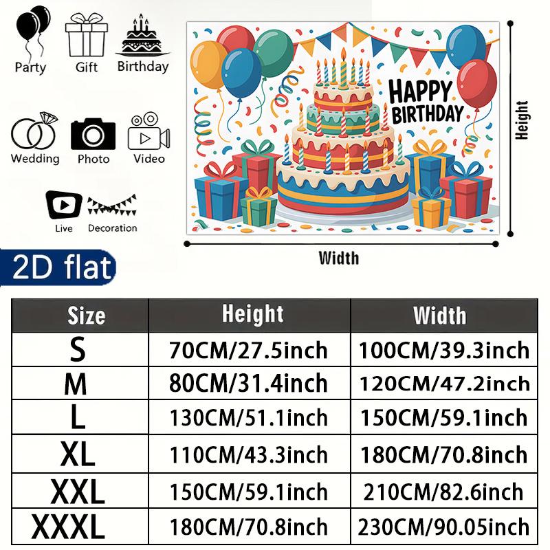 Colorful Balloon Party Backdrop 1pc - Polyester Party Decor