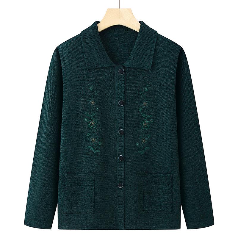 

Grandma s Loose Knit Cardigan for Women - Middle-Aged & Elderly Spring/Autumn Wear One Size