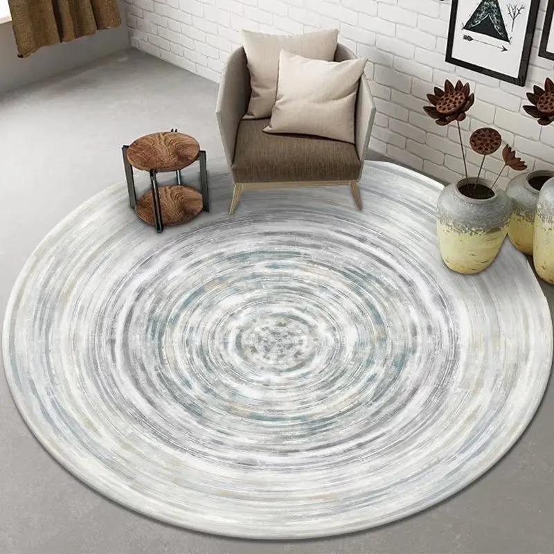 Abstract Art Round Rug Living Room Sofa Bedroom Decorative Carpet Computer Chair Floor Mat Non-Slip
