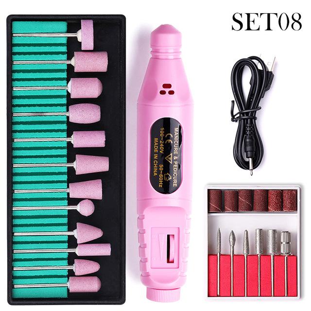 

Мини электрический набор для ногтей с 30 шлифовальными головками