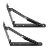 2Pcs Black Folding Support Brackets Heavy Duty Wall Board Support Rack Practical Folding Shelf Brackets for Garage Workbench