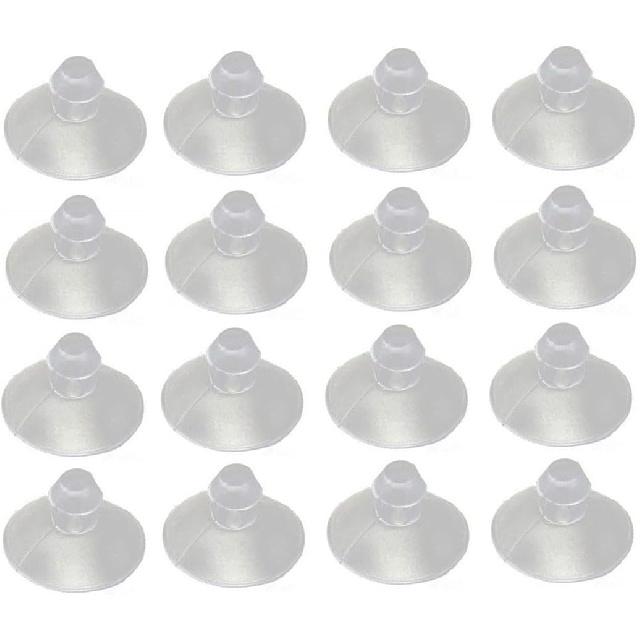 16 Pack 18mm/0.7" Mini Small Clear Suction Cups for Glass Table Tops - Anti Slip Bumpers Pads, Tiny Transparent Suction Cup for Desk, Furniture,