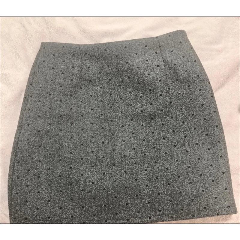 Korean Style Gray Woolen Skirt Winter High Waist A Line Skirt Women Fashion