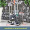 Movable Stainless Steel Mop & Broom Hanger - Floor-Standing Punch-Free Storage Rack for Balcony & Bathroom