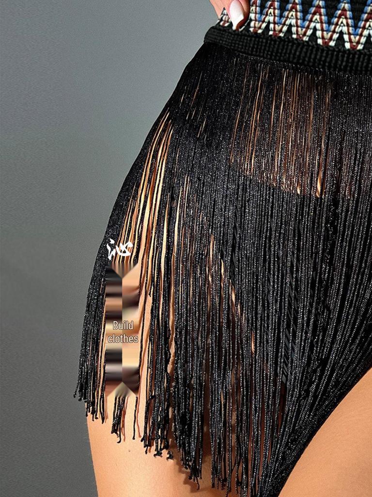 Nová stylová elastická plážová sukně s třásněmi