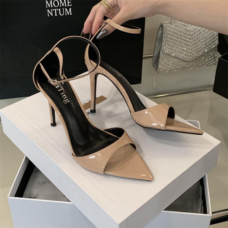 Sandals Summer Ankle Strap Thin HeelFeel Summer Sexy Open Toe Outdoor Wear Silver High Heel