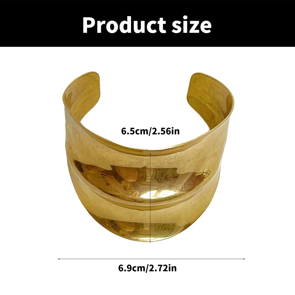 Irregular Geometric Arm Cuff Bracelet Gold Tone Metal Comfortable Wear Jewelry Accessory for Fashionable Women