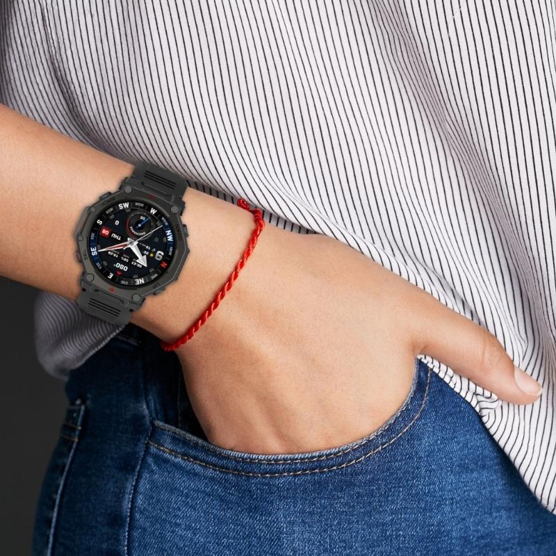 Sweatproof Sport Silicone Straps Multiple Hole Adjustable Universal Fit Flexible Soft Silicone Watch Band for Smartwatches