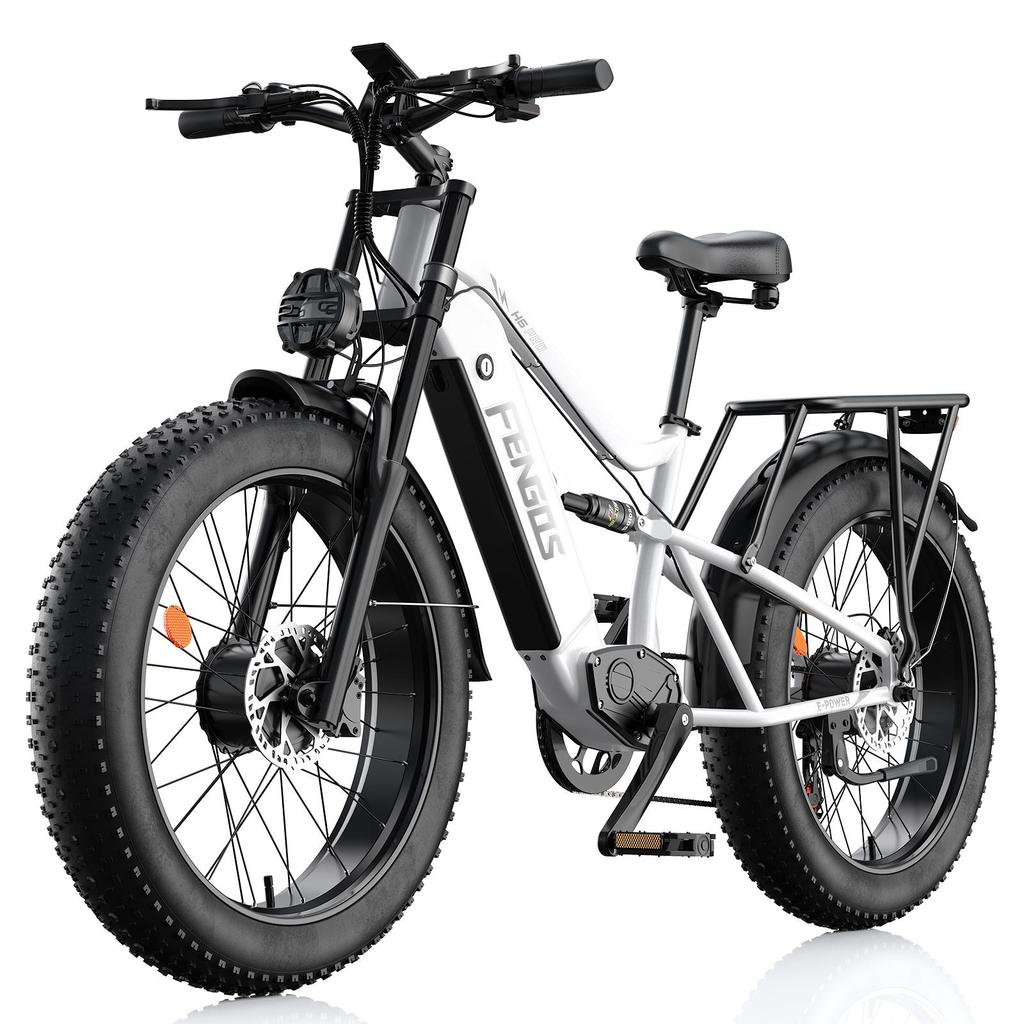 Electric Bike FENGQS H6 PRO Dual 750W Motors 52V 17.5Ah Battery 26*4.0 Inch Tires 60km/h Max Speed 140km Max Range 7-speed