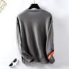Loose Knitwear Vintage Cardigan Long Sleeve O Neck Top for Autumn Winter Print Sweater
