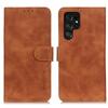 KHAZNEH For Samsung Galaxy S26 Ultra Case PU Leather Retro Texture Phone Cover