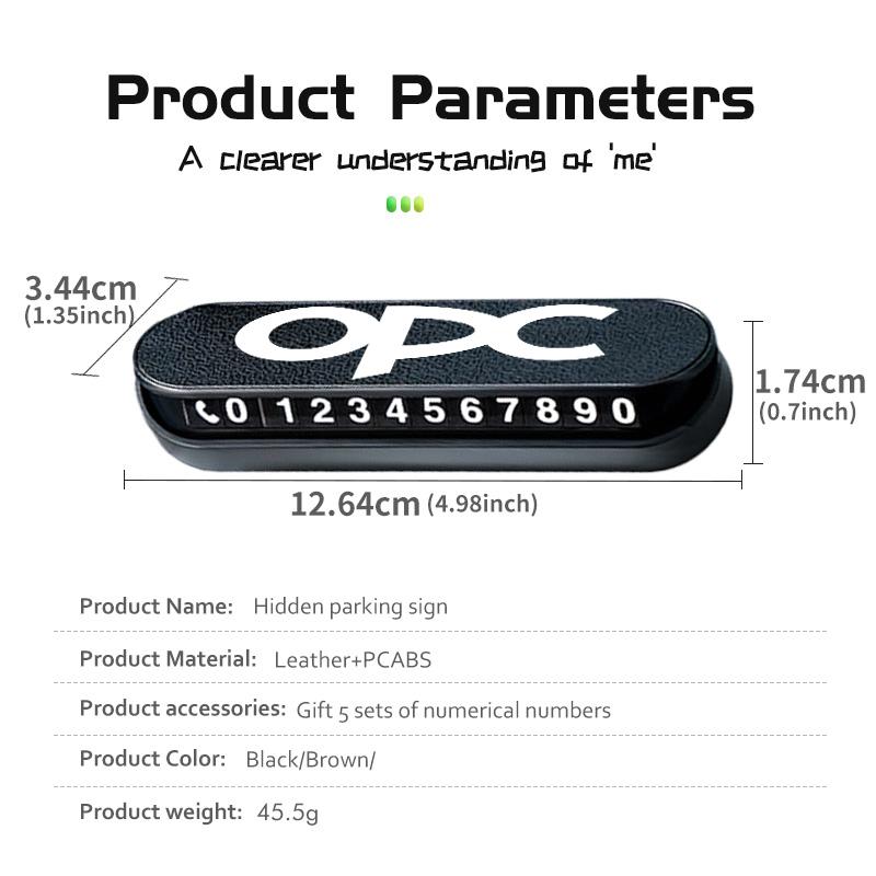 Suede Car Phone Number Plate Temporary Parking Card Stop Sign For Opel OPC Astra J H G K Insignia Corsa D B E Mokka Meriva YU1