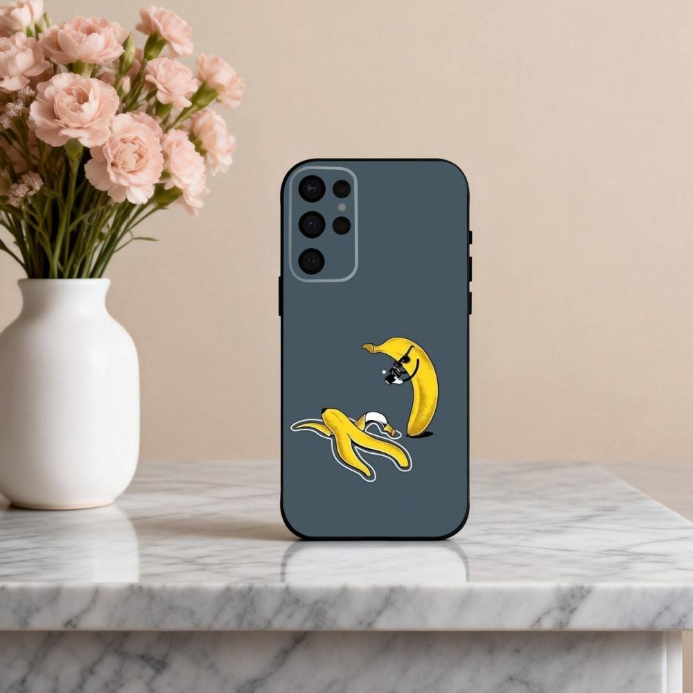 F-Funny Food Fancy art Phone Case For Samsung S25,24,23,22,30,21,10,9,Ultra,Plus,Lite,FE,4,5 G Soft Black Case