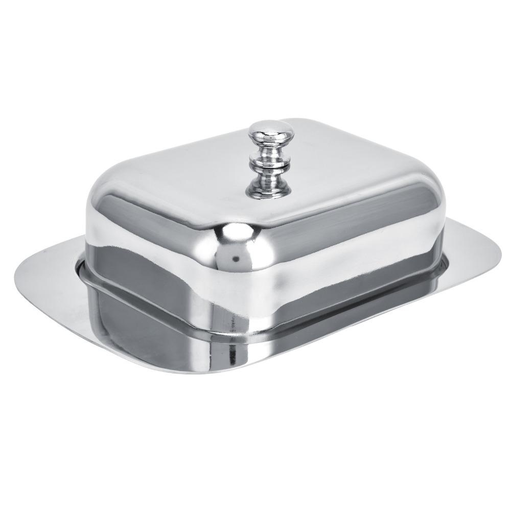With Cover Handle Butter Dish With Lid Stainless Steel Butter Keeper Holder Home Kitchen