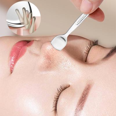 Espátula de doble cara para eliminar puntos negros, nariz, rostro, imperfecciones, limpiador de poros, acero inoxidable, herramienta profesional de belleza facial y de salón de salud.