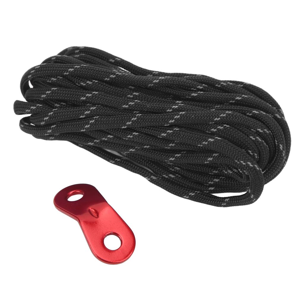 Cuerda Reflectante para Tienda de Campaña, Cuerda Gruesa a Prueba de Viento para Camping con Hebilla de Cuerda de Viento de Aleación de Aluminio