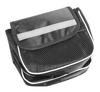 Two-compartment bicycle frame bag with reflector