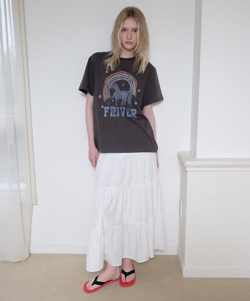 Peulibeo07 Shirring Flare Long Skirt [Frsp08Sk01]_Ivory
