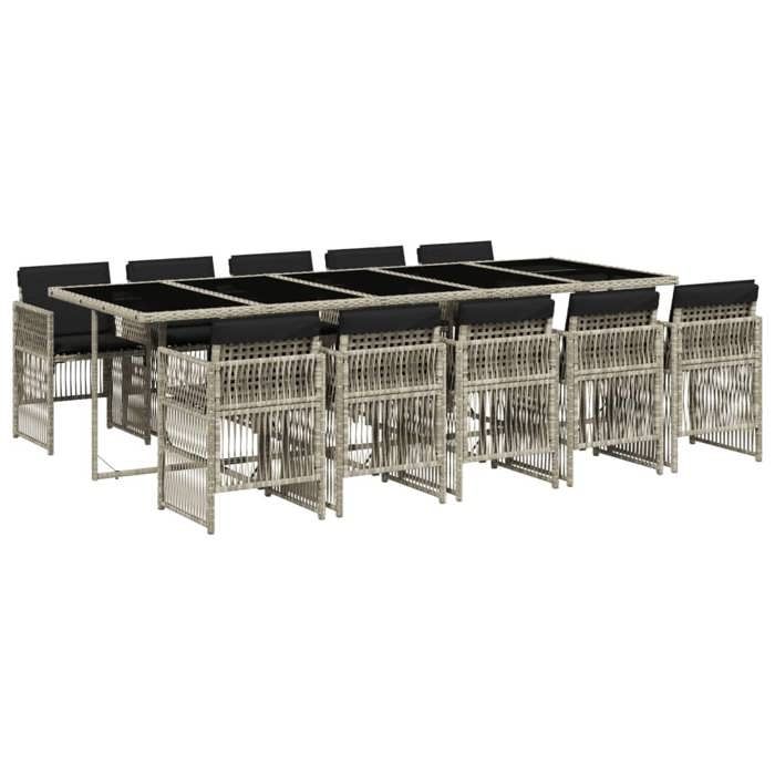 VidaXL 11-Piece Garden Dining Set with Cushions, Patio Table and Chairs, Patio Furniture, Furniture 3210935