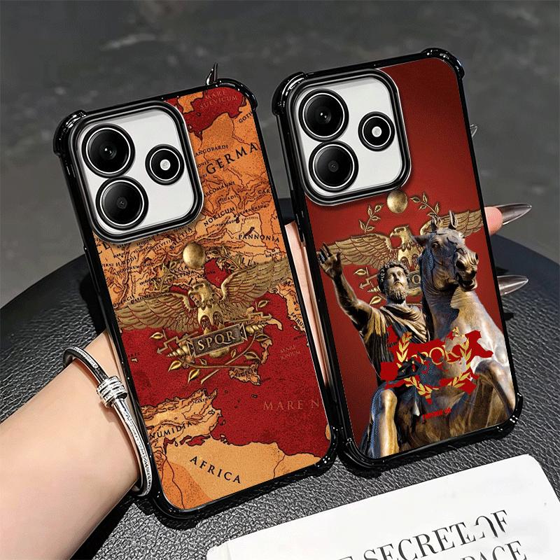 SPQR Roman Imperial Legionv Soft Phone Case For Xiaomi Redmi Note 14 15 Pro Plus 13 12 11S 11T 5G 10 9S 9 Plating Anti-Fall Fund