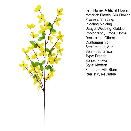 Se stonkem realistické falešné hedvábně žluté květy domácí kancelářský stůl středobodem umělé květinové větve květinové