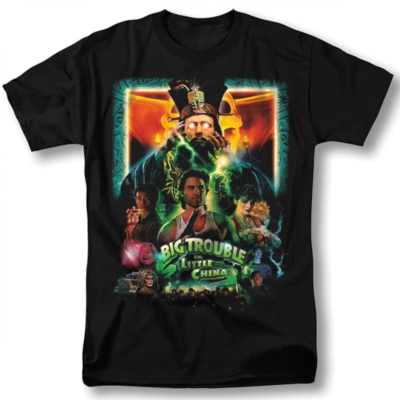 

Men s Vintage Big Trouble in Little China Graphic T-Shirt 80s Martial Arts Film Design with Wang Fu Soft Breathable Fabric - ... S