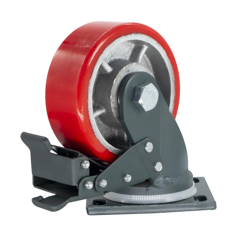 Heavy-Duty Swivel Caster Wheel: 4-8 Inch Iron Core with PU Coating, Wear-Resistant for Tower Cranes
