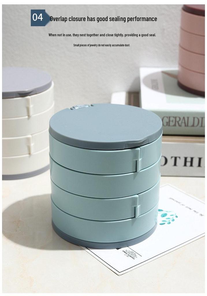 Rotating Multi-layer Jewelry Box with Mirror - Exquisite Storage for Earrings and Necklaces, Dustproof Design