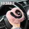 Car Plush Steering Wheel Cover No Inner Ring Winter Warm Soft Non-slip Steer Wheel Protector 37-39cm Steering Wheel Accessories