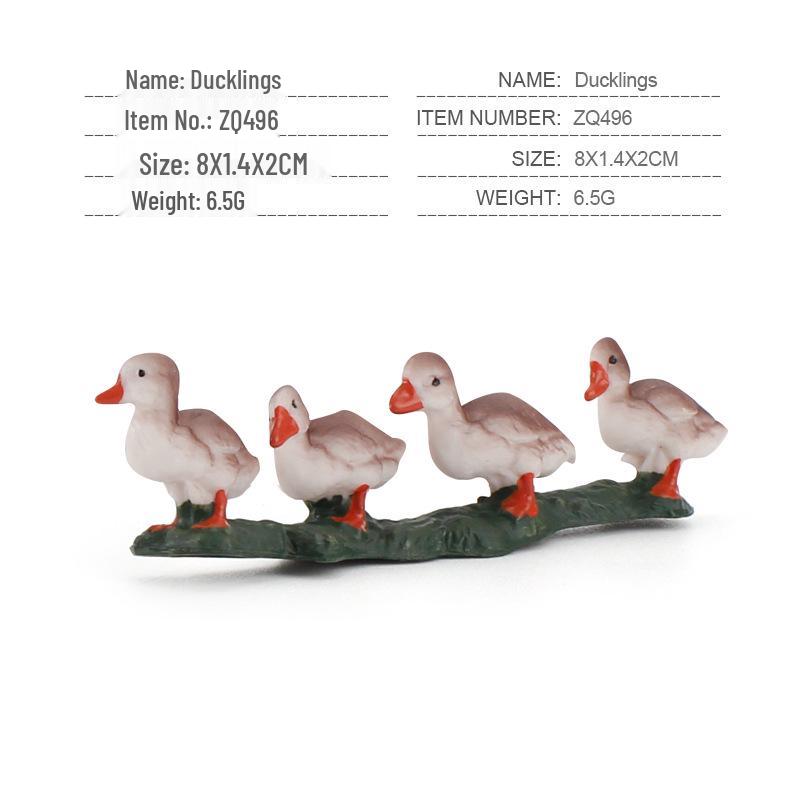 Educational Poultry Miniature Set: Rooster, Hatching Eggs, Swan, Chicken, Duck, Goose.