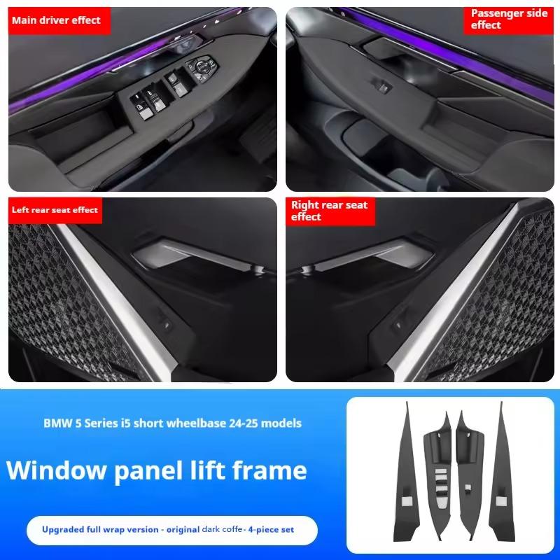 For BMW 5 Series I5 G60 2024-2025 LHD Door Window Lifting Switch Panel Frame Trim Sticker Car Door Button Frame Trim Cover