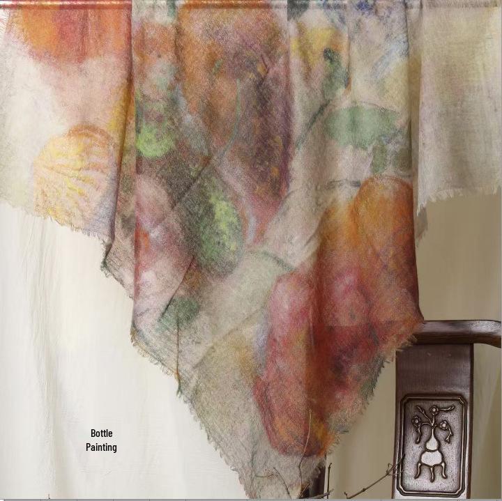 Cloud Mist Cashmere Scarf - 200 Count, Printed Square, Thin Neck Warmer (YRC5259)