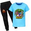 Chicken jockey summer short-sleeved T-shirt and pants suit for middle and large children 4519
