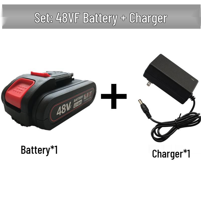 21V Push-Type Hand Drill with Large Capacity 48V/98V Lithium Battery & Universal Charger