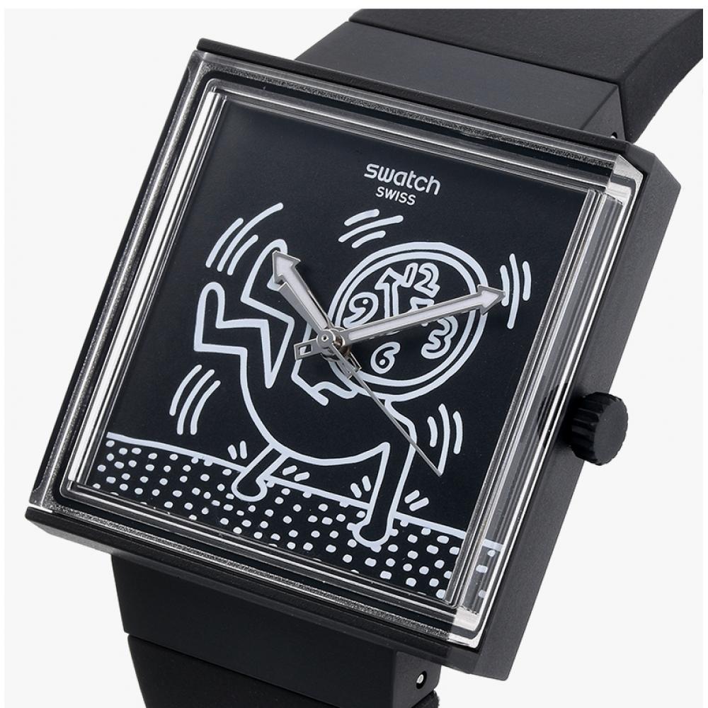 Swatch So34z103 Keith Haring Break Free Break Loose Public Urethane Watch