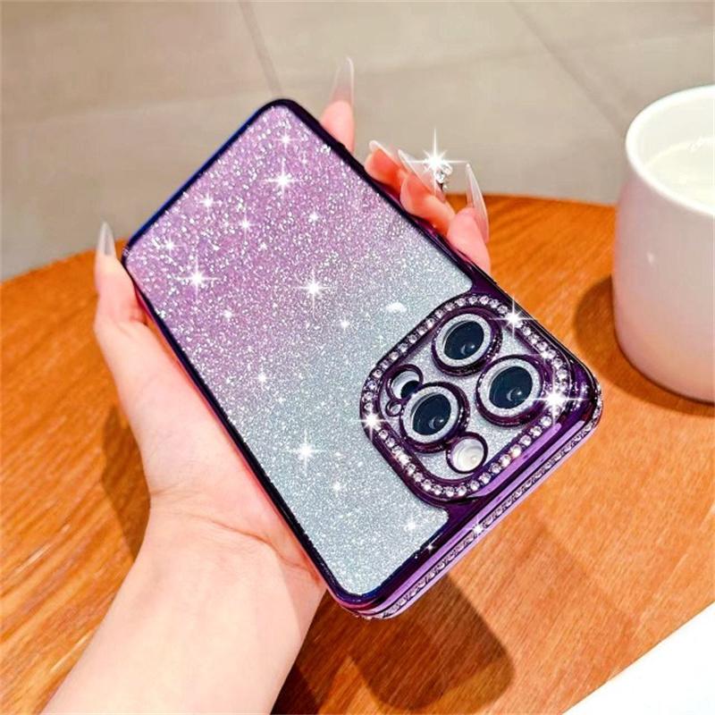 Brokatowe Błyszczące Etui na iPhone 16 15 Pro Max 14 Plus 13 12 Pokrowiec Samsung Galaxy S25 Edge S23 Ultra S24 FE A56 A36 A26 A16 A55 A35 A25 A15 A54 A34 A14