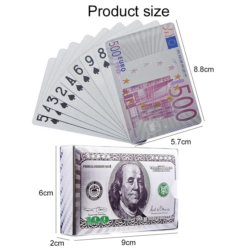Golden Playing Entertain Cards Durable Waterproof Cards Gold Foil Pokers Set Magic Cards Plastic Foil Pokers Card Game Props TMZ