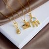Personality Sun Moon Heart Zircon Pendant Necklace Stainless Steel Fashion Geometric Choker Jewelry Party Gifts For Women Girls