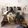 Horse Print Bedding Set, Black And White Horse Bed Linen Set, Western Farm Animal Print Duvet Cover Set, 3D Horse Pattern