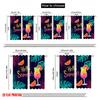 2pcs 2D Flat Printing Curtain Hello Summer Tropical Drink Polyester Without Electricity Festive Wall Decor Use for Classroom
