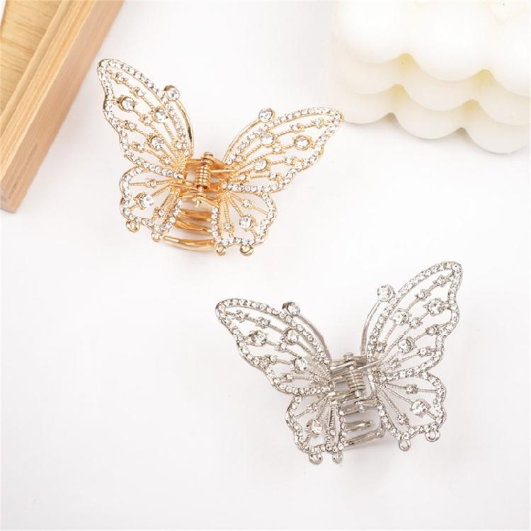 Pinza per Capelli alla Moda per Acconciature a Chignon, Treccine, Design Antiscivolo, Dettaglio Strass, Decorazione per Capelli, Accessorio per Capelli in Metallo