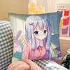 Anime Girl Izumi Sagiri Pillow Case Fashion Square Pillowcase Bedroom Sofa Room Ins Decoration Leisure Cushion Cover