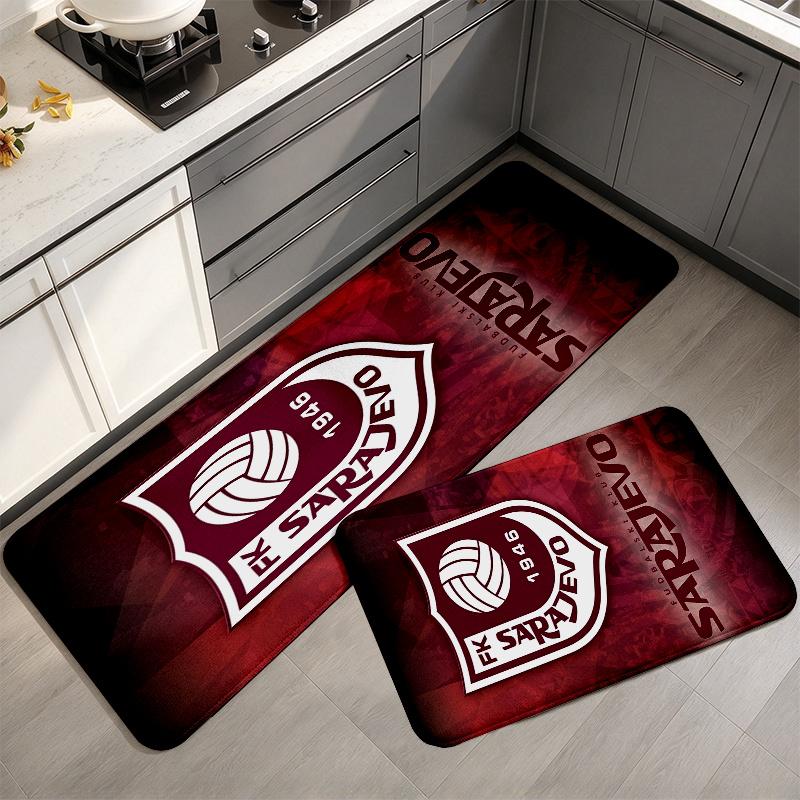 FK Sarajevo Print Flannel Kitchen Mat Christmas Soft Area Rug Non Slip Floor Carpet Home Decoration