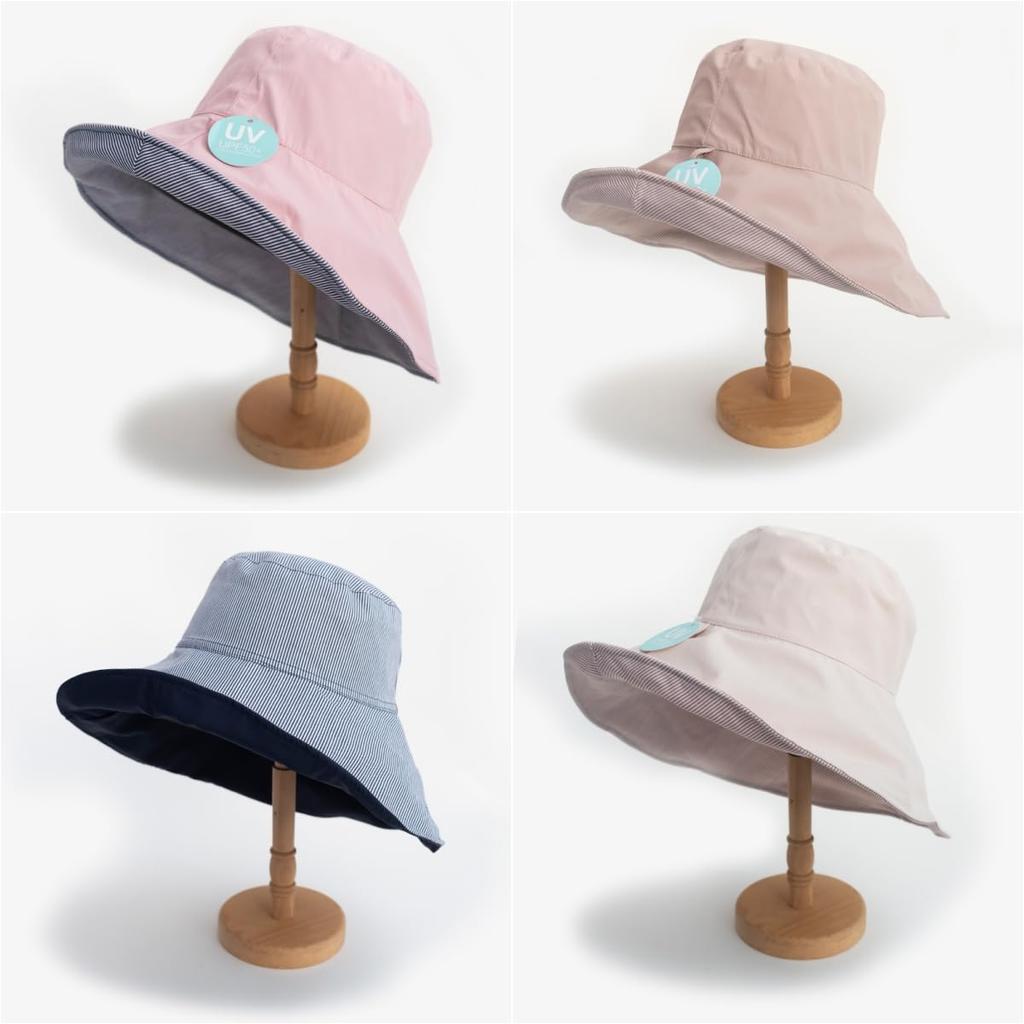 Reversible Foldable Wide UV Sun Wire UV Sunburn Face Slimming [Qzkouma] Women's Hat, Brim, Protection, Hat, Double-Sided Use, Insert, Protection,