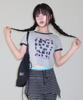LMR Cat Foster Ringer Crop Short Sleeve T-Shirt Grey