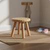 Wooden Shoe Bench Cute Cookie Style Low Stool Solid Wood for Entryway