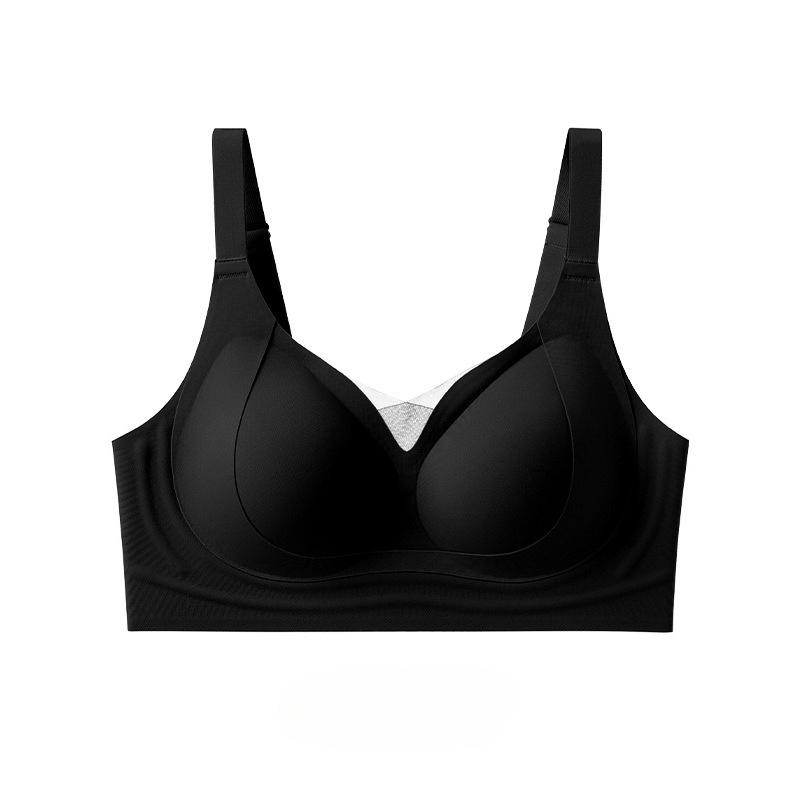 Small V-Neck Soft Support Push Up Bandeau Bra, Wireless Adjustable Side Gathering Shaping Comfort Women's Bra