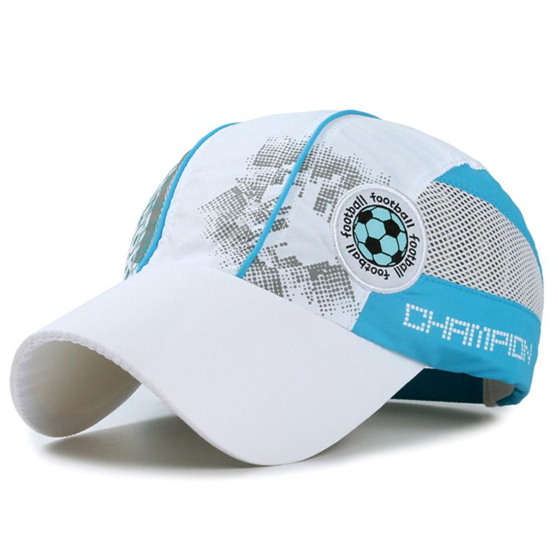 Sommermütze mit Fußballmuster, Kinder-Baseballmütze für Kinder, Netzstoff, schnell trocknend, für Jungen und Mädchen, Snapbacks