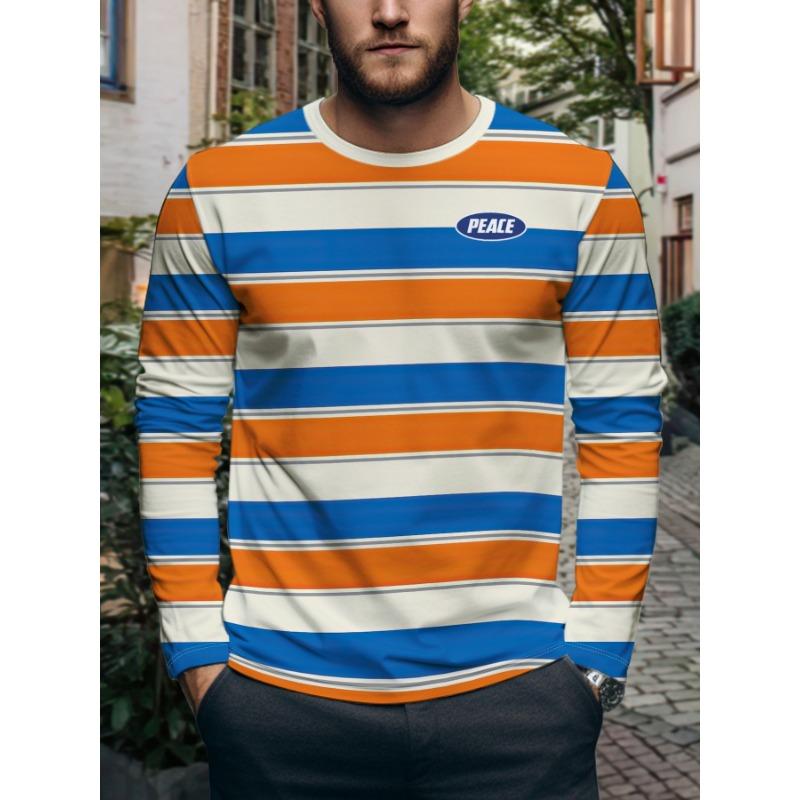 Tricou elegant pentru bărbați, cu gât rotund și mânecă lungă, cu un design misterios cu ochi, top imprimat în stil întunecat pentru moda casual de stradă