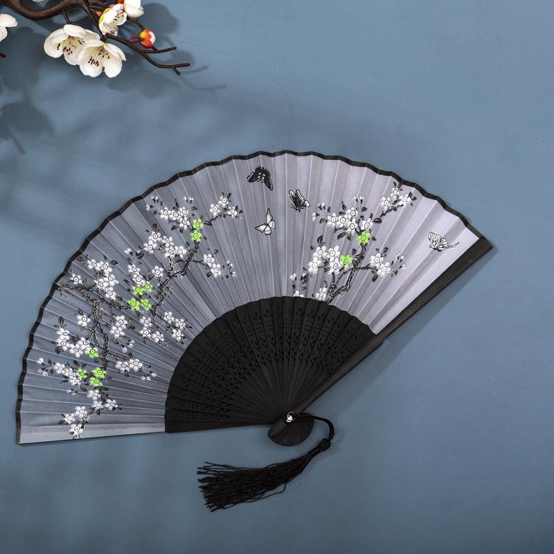 Classical Chinese Dance Fan - Handmade Bamboo Folding Fan for Wall Decor, Performance Costume & Partition Screen